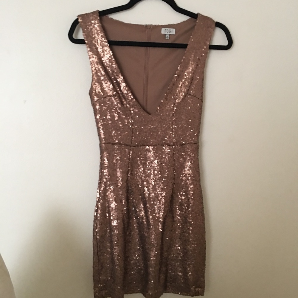 Gold sequin dress